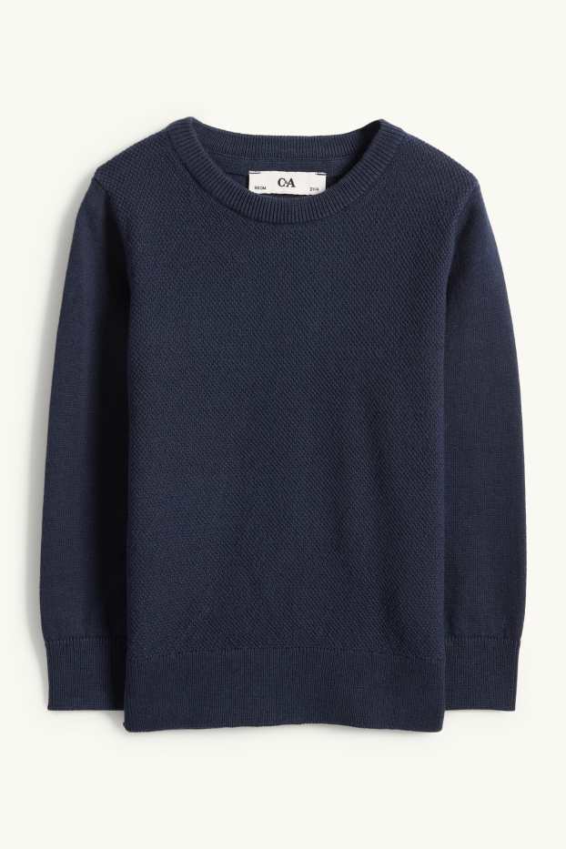 Kinder Jungen - Pullover - strukturiert - dunkelblau