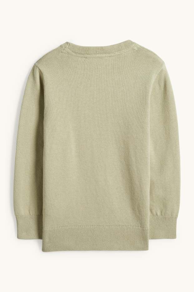 Kinder Buben - Pullover - strukturiert - hellgrün