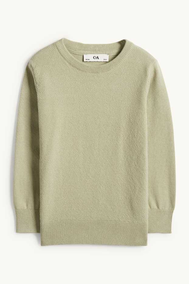 Kinder Buben - Pullover - strukturiert - hellgrün