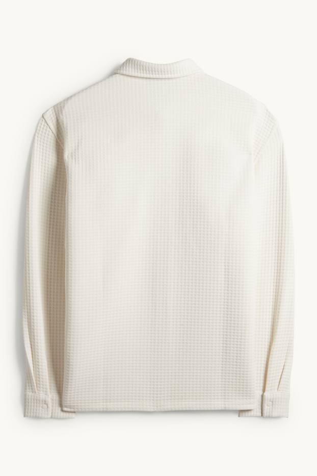 Hombre - Camisa - relaxed fit - Kent - con textura - blanco roto