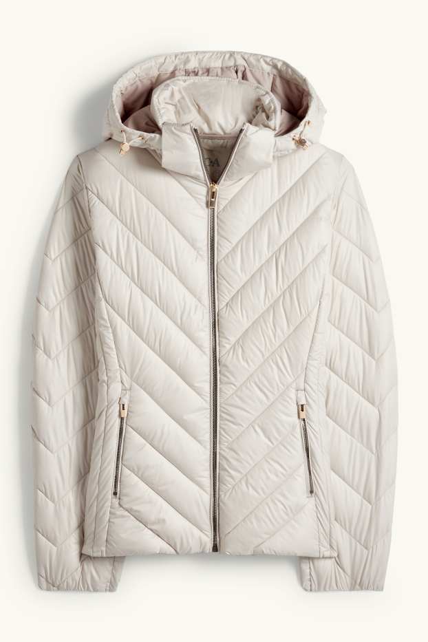 Dona - Jaqueta embuatada amb caputxa - gris clar