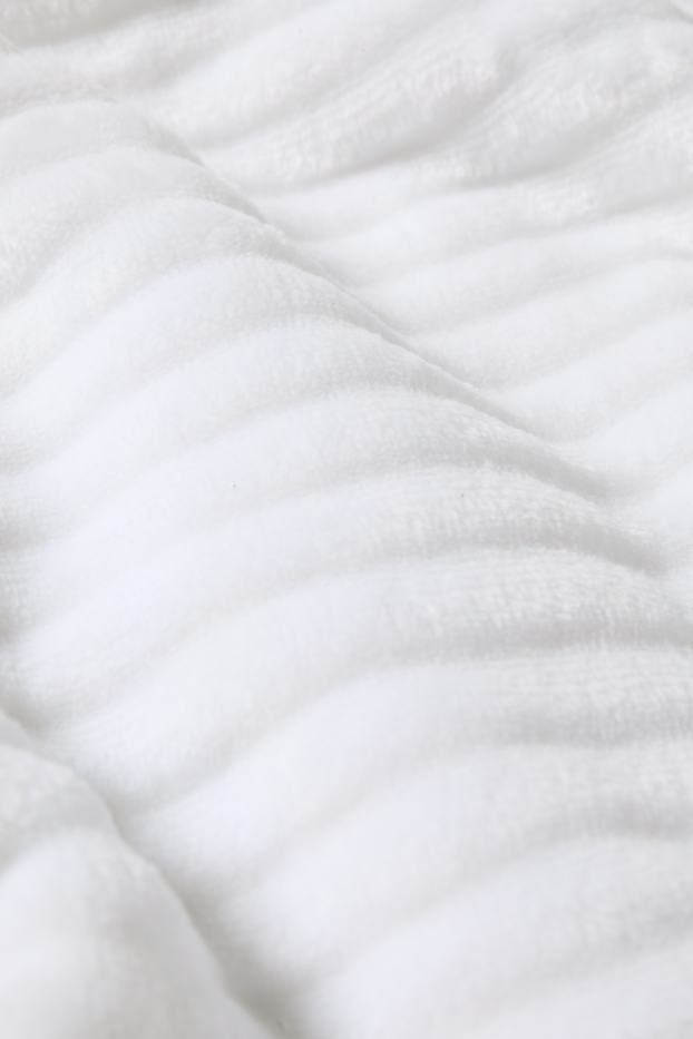 Baby: meisjes - Babybadjas met capuchon - geribd - wit