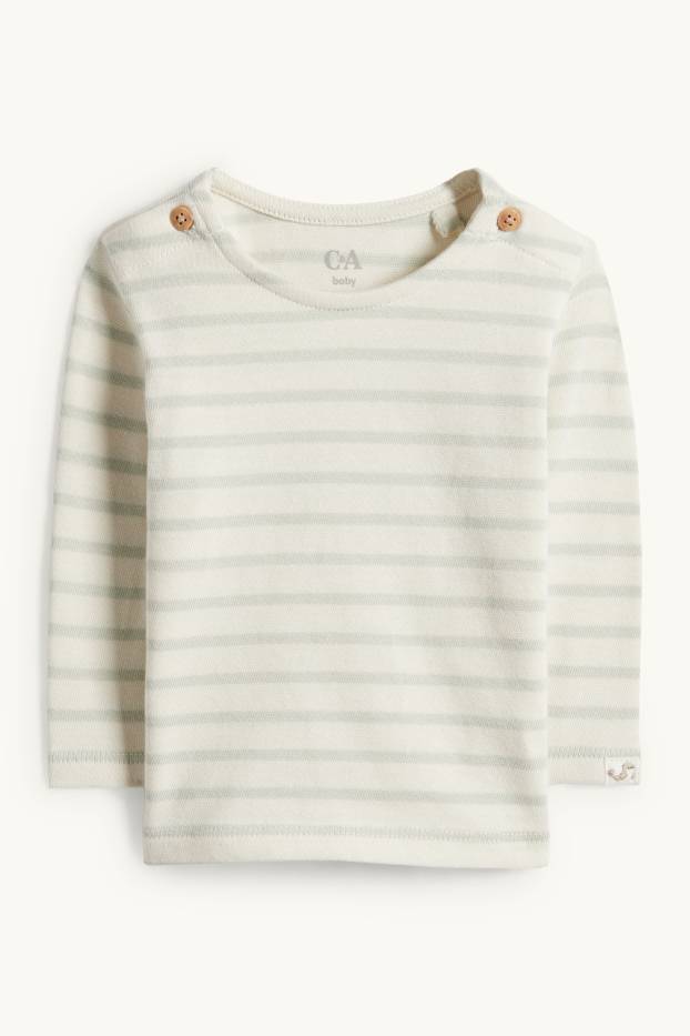 Unisex - Robbe - Baby-Langarmshirt - gestreift - cremeweiss