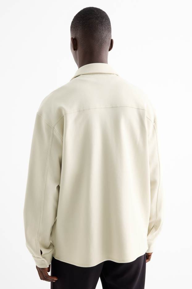 Herren - Hemdjacke - Relaxed Fit - hellbeige