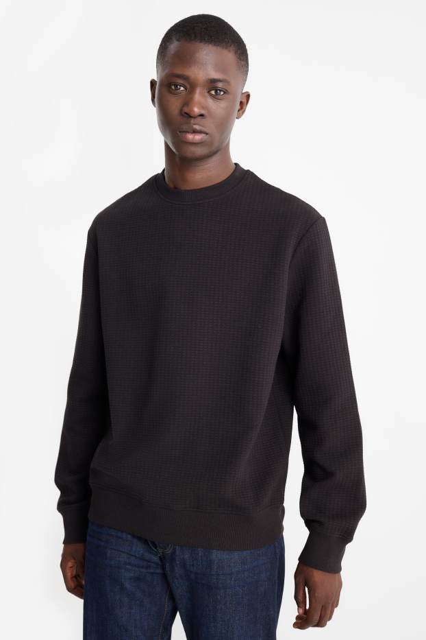 Home - Dessuadora - texturada - negre