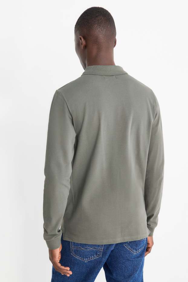 Hommes - Polo - slim fit - vert