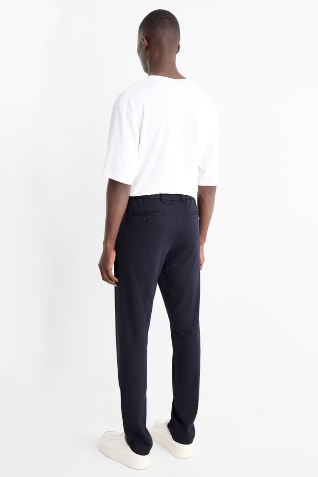 Hommes - Pantalon de costume - slim fit - extensible - bleu foncé