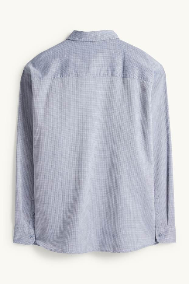 Home - Camisa - regular fit - Kent - texturada - blau