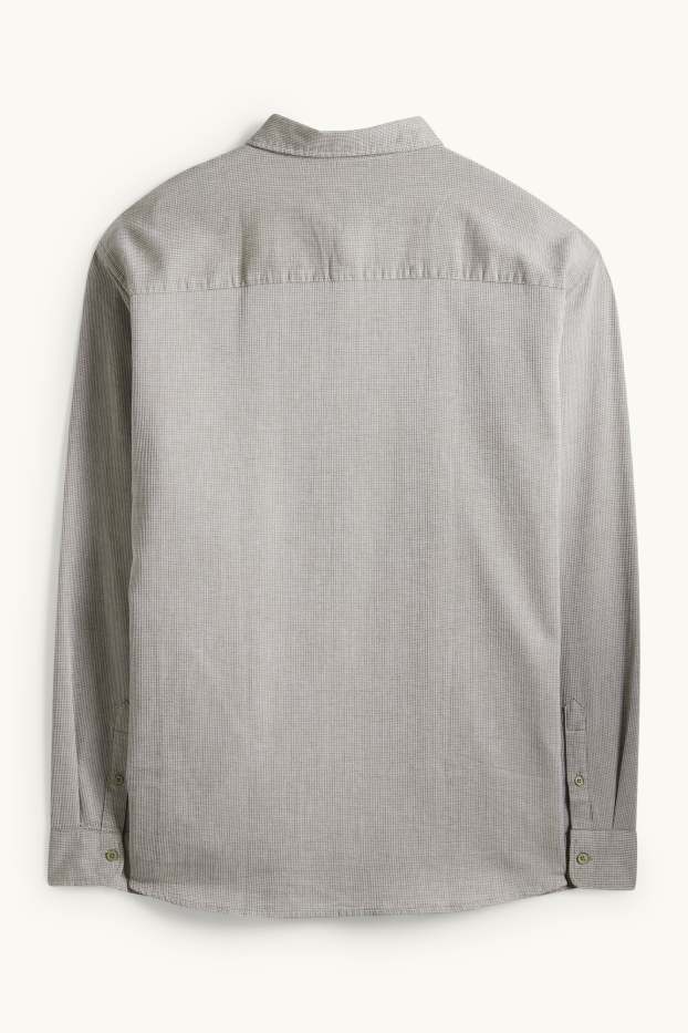 Home - Camisa - regular fit - Kent - texturada - verd