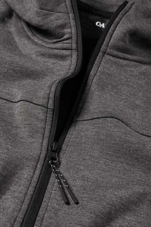 Heren - Sweatvest met capuchon - donkergrijs