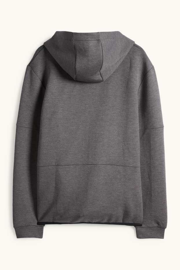 Heren - Sweatvest met capuchon - donkergrijs