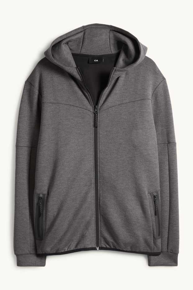 Heren - Sweatvest met capuchon - donkergrijs