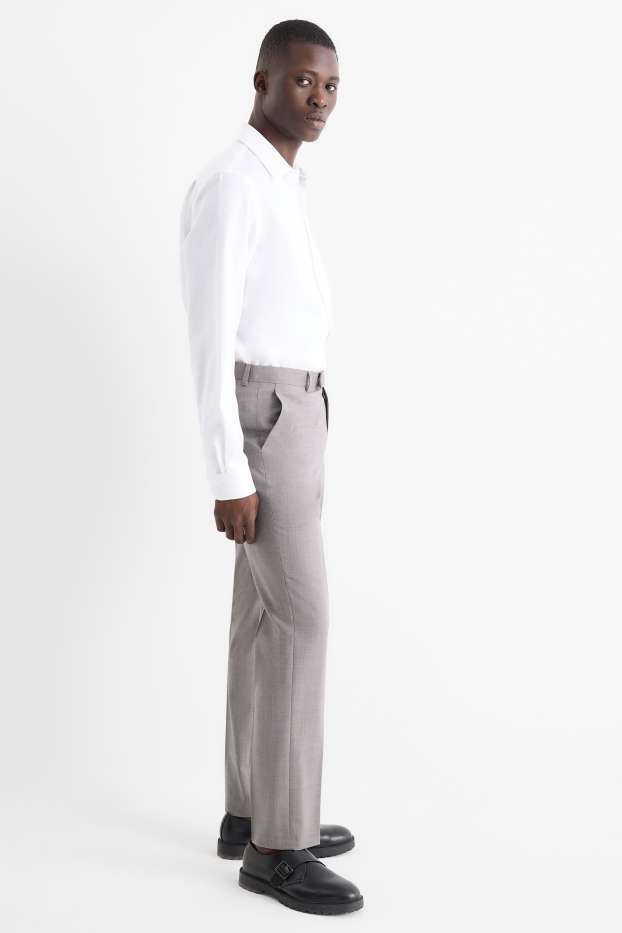 Heren - Wollen pantalon uit het combi-systeem - Regular Fit - lichtgrijs