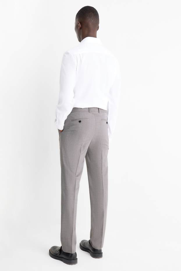 Heren - Wollen pantalon uit het combi-systeem - Regular Fit - lichtgrijs