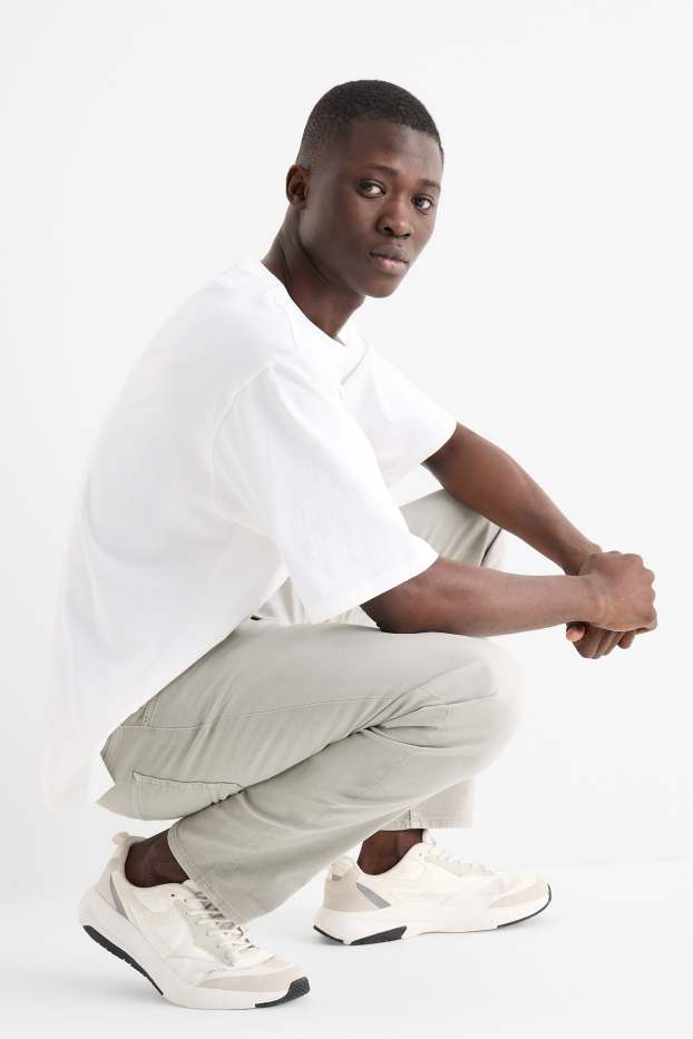 Men - Trousers - slim fit - LYCRA® - light gray