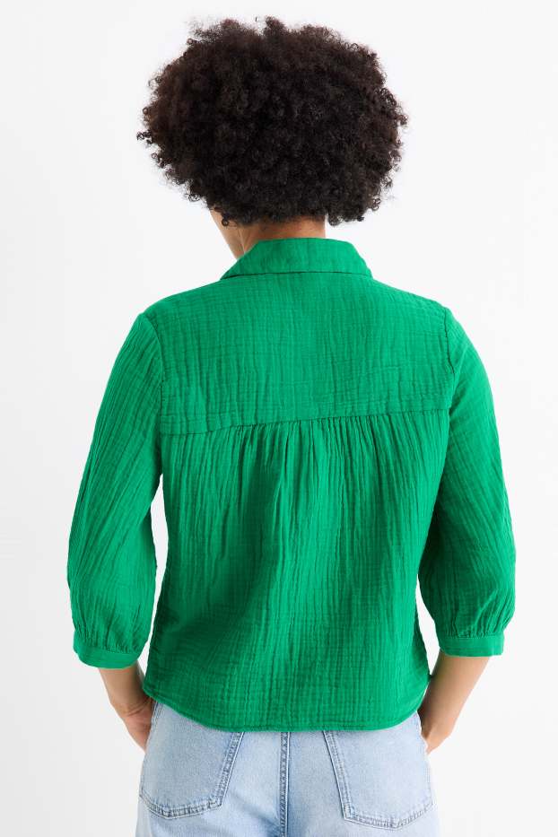 Damen - Musselin-Bluse - grün