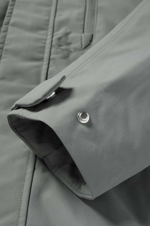 Herren - Regenjacke mit Kapuze - gefüttert - wasserdicht - grün