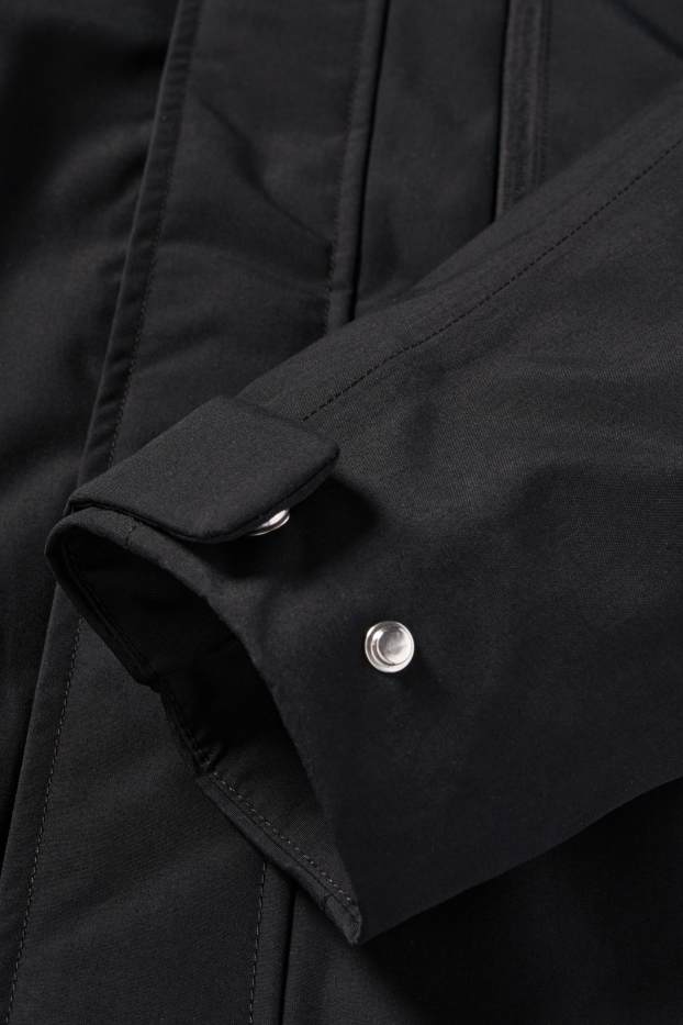 Men - Rain jacket with hood - lined - waterproof - black