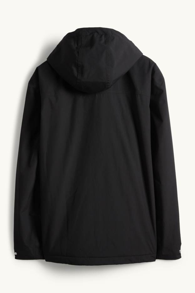 Men - Rain jacket with hood - lined - waterproof - black