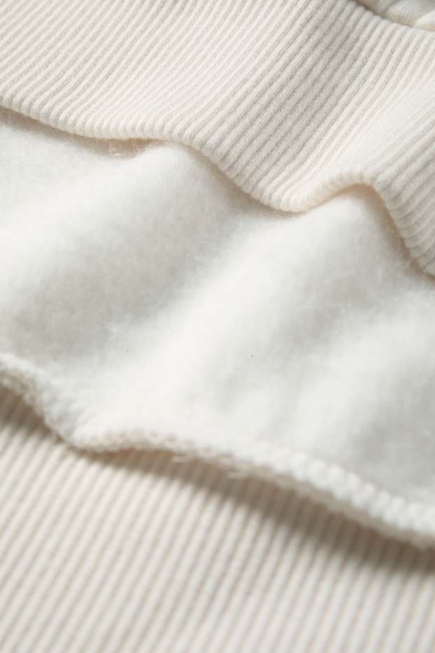 Femei - Bluză de molton supradimensionată - alb-crem