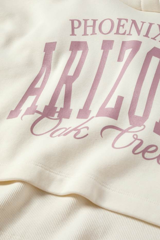 Enfants filles - Arizona - ensemble - sweat à capuche et top - 2 pièces - blanc crème