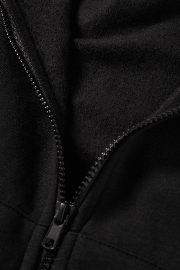 Hommes - Sweat zippé Oversize à capuche - Peanuts - noir