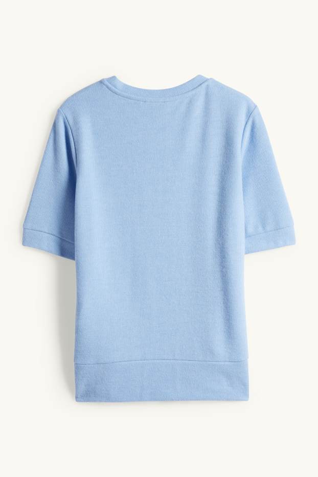 Donna - T-shirt - regular fit - a coste - azzurro