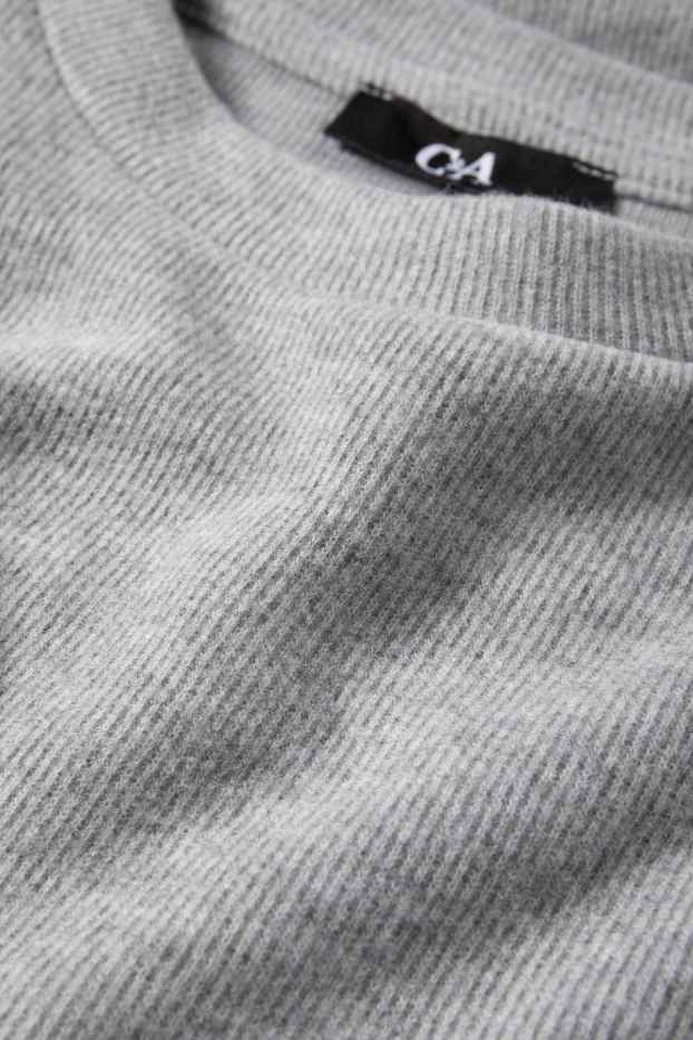 Donna - T-shirt - regular fit - a coste - grigio chiaro