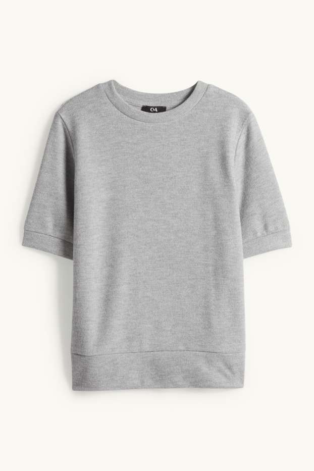 Donna - T-shirt - regular fit - a coste - grigio chiaro