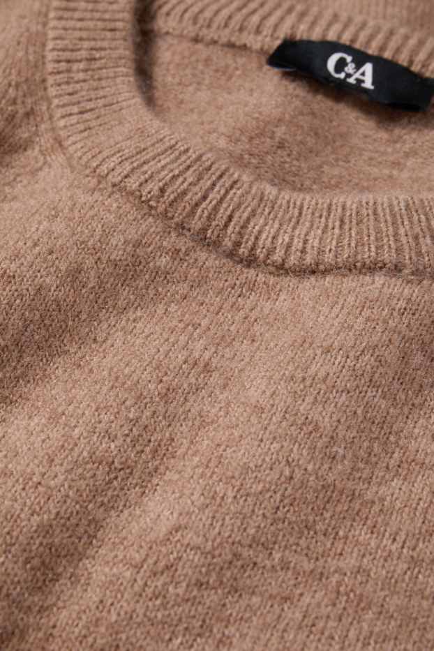 Mujer - Jersey de punto - manga corta - marrón claro