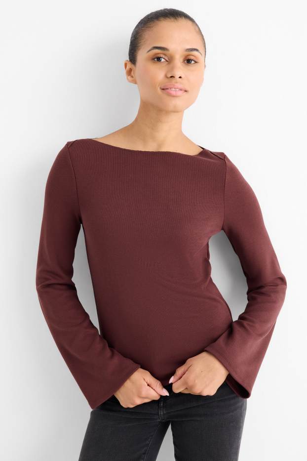 Dames - Longsleeve - regular fit - bordeaux
