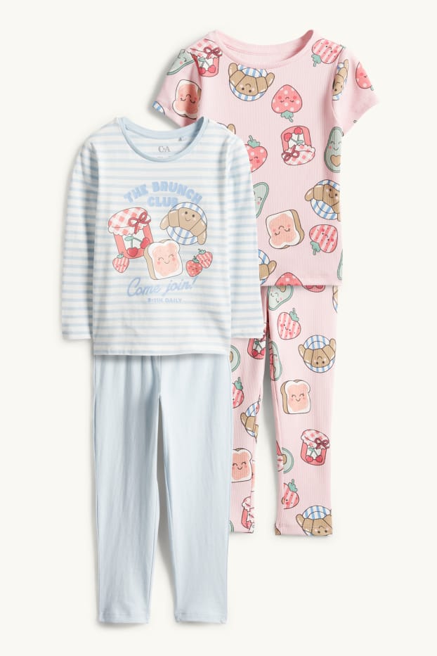 Children Girls - Multipack of 2 - breakfast - pyjamas - 4 piece - rose