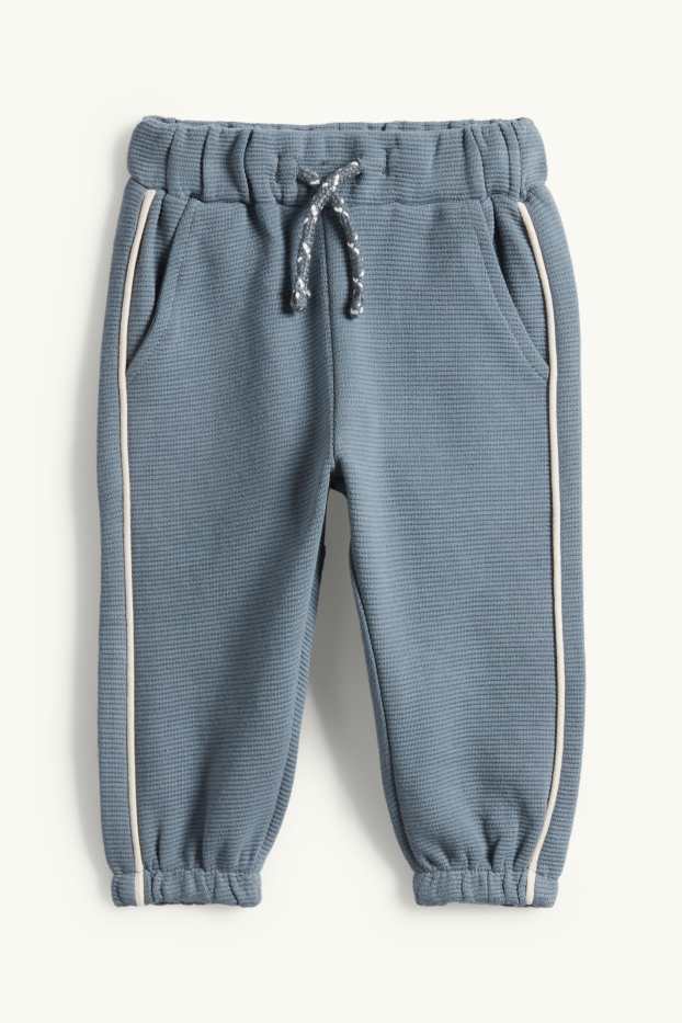 Bebeluși - băieți - Dinozaur - compleu bebeluși - reiat - 2 piese - albastru închis