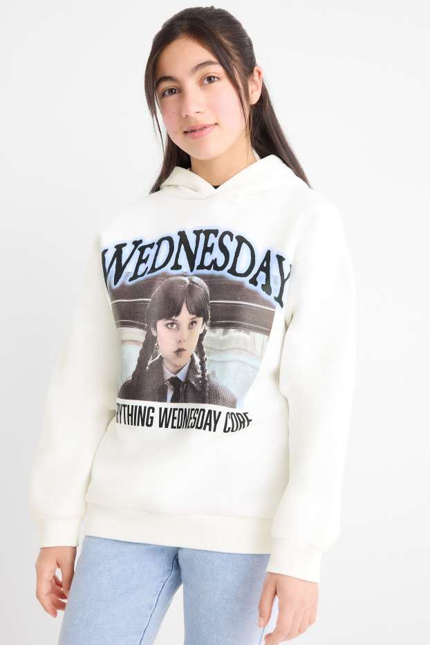 Bambine - Wednesday - felpa con cappuccio - bianco