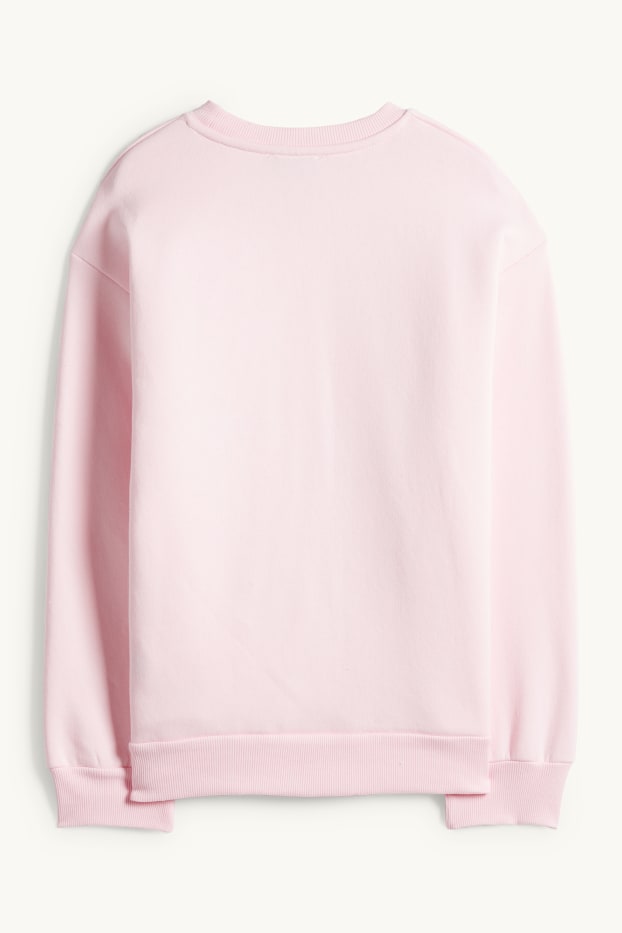 Children Girls - Teddy bear - sweatshirt - rose