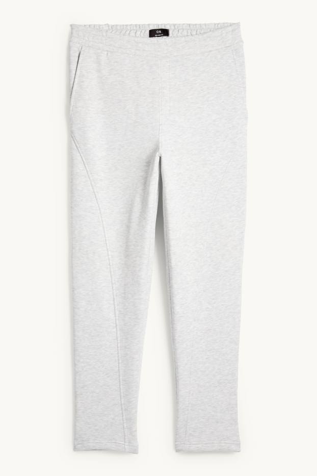 Pánské - Teplákové kalhoty - světle šedá-žíhaná