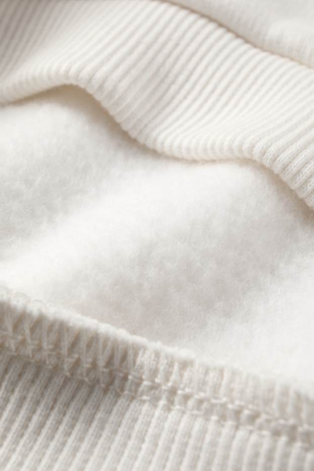 Bambine - Fiocco - felpa - effetto brillante - bianco crema