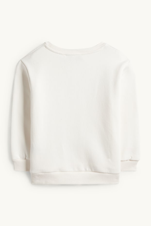 Kinder Mädchen - Kawaii - Sweatshirt - Glanz-Effekt - cremeweiß