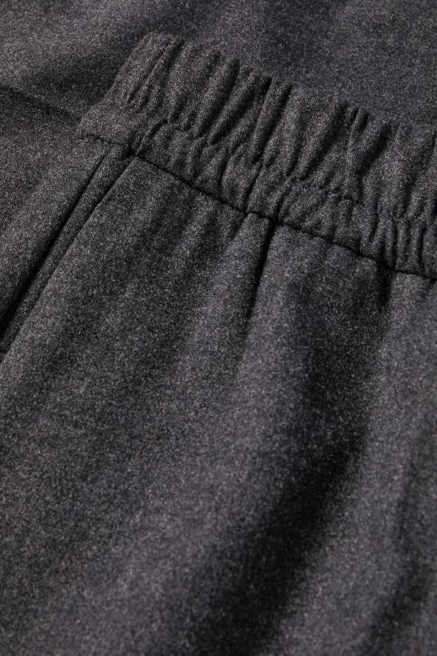 Damen - Stoffhose - Mid Waist - Wide Leg - dunkelgrau