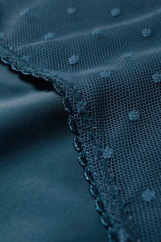 Femmes - Culotte - à pois - bleu pétrole