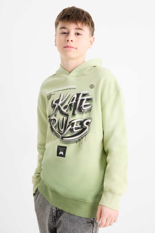 Niños - Skater - sudadera con capucha - estampada - verde claro