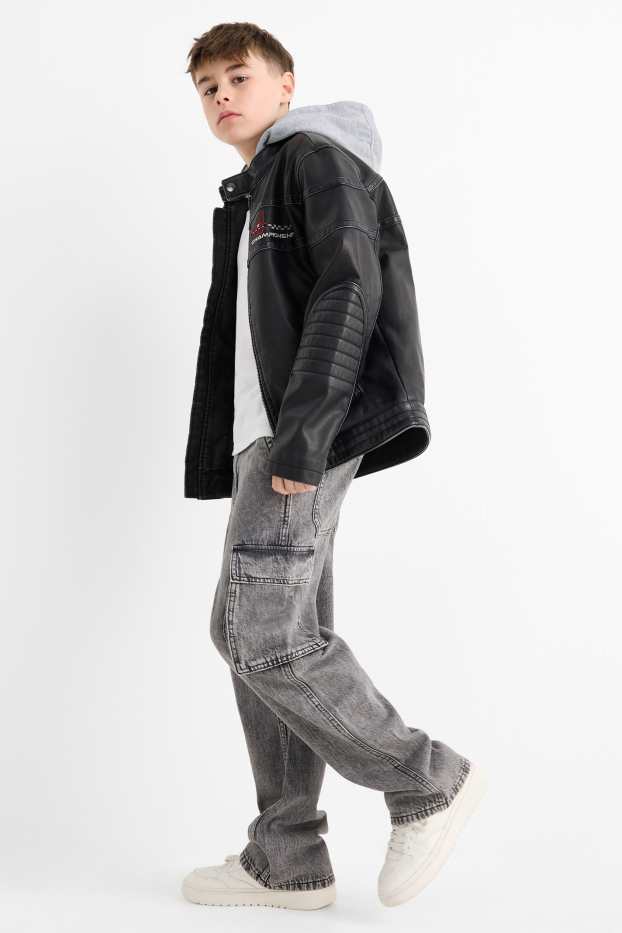 Copii - Băieți - Cargo jeans - denim-gri