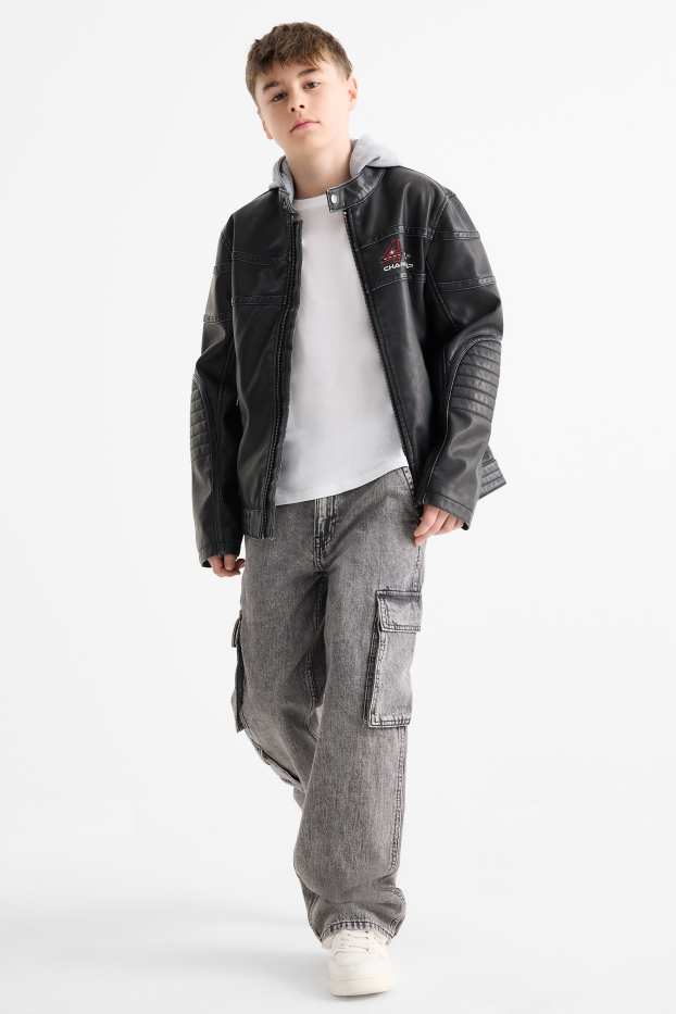 Copii - Băieți - Cargo jeans - denim-gri