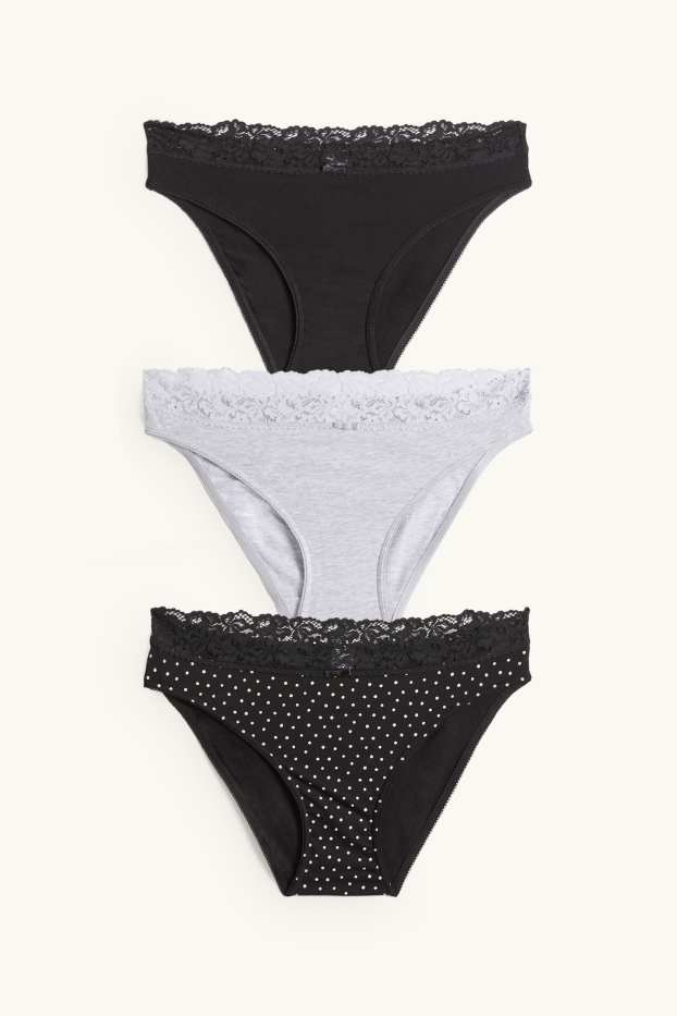 Damen - Multipack 3er - Slip - schwarz