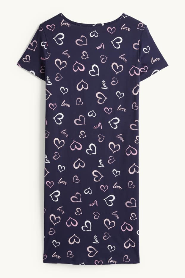 Donna - Camicia da notte - fantasia - blu scuro