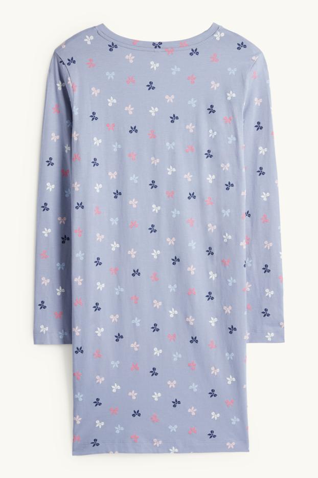 Dames - Nachthemd - met patroon - blauw