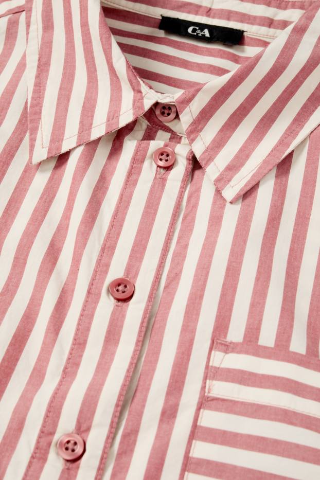 Femmes - Chemisier - à rayures - rose foncé