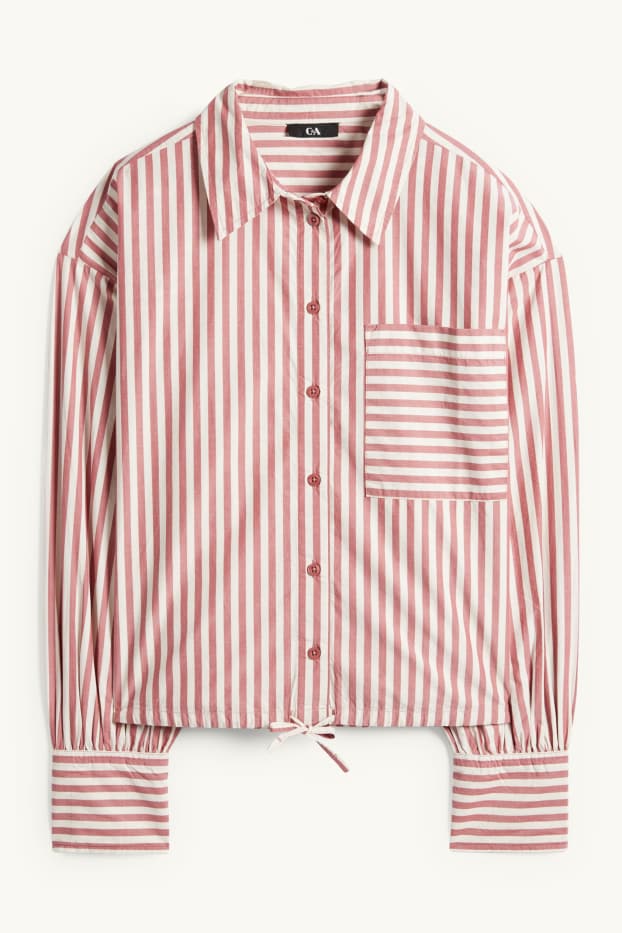 Femmes - Chemisier - à rayures - rose foncé