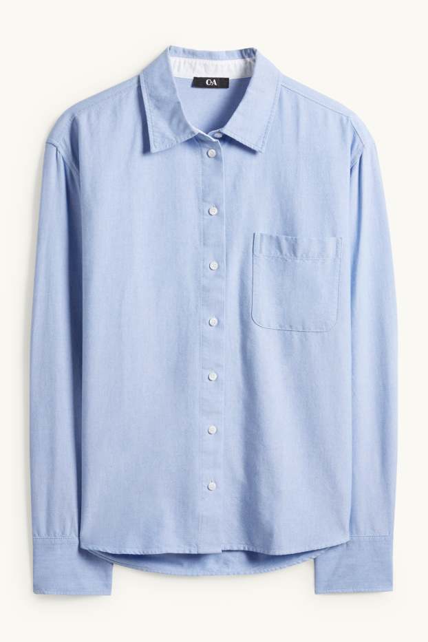 Damen - Hemdbluse - hellblau