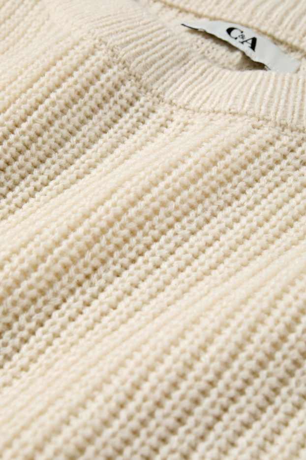 Damen - Pullover - gerippt - hellbeige